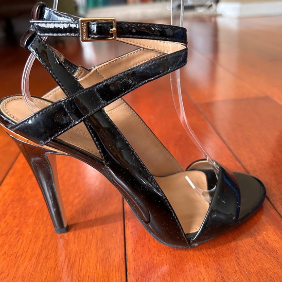 Calvin Klein Heels Ankle Strap Stiletto Evening Party Shoes Black Size 5 Classic - Picture 1 of 8